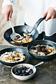 Chocolate mushroom risotto with Parmesan and chilli blackberries