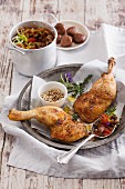 Oven-roasted chicken legs with Provençal vegetables