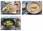 Vegetarische Tofu-Piccata mit Zucchininudeln zubereiten