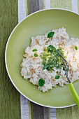 Risotto with pesto and pine nuts