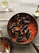 Stuffed mussels à la sétoise in tomato sauce