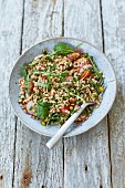 Farro salad with raw vegetables