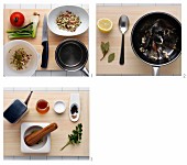 Muschelsalat mit Sprossen zubereiten