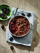 Blackberry and chocolate crumble