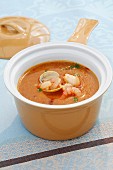 Fish soup with prawns