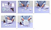 Instructions for making a lampshade from plastic spoons