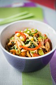 Yaki Udon with chicken and vegetables (Japan)