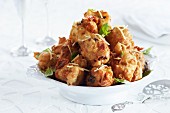 Deep-fried battered chicken