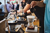 Filter coffee being brewed at the roasting house and cafe 'The Barn' in Berlin