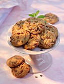 American cookies with pecan nuts and chocolate chips