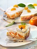 Mandarin tart with a quark and cream topping