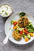 Fregola and vegetable fritters