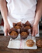 Carrot and walnut cakes