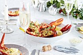 Gratinated lobster with Parmesan cheese