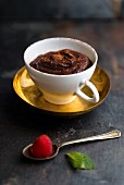 A cup of vegan chocolate mousse