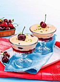 8 ways with summer stone fruit - Poached cherries and zabaglione