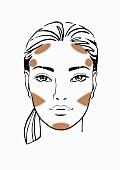 Illustration: Make-up auftragen, Step 1