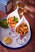 Fish and chips in a restaurant