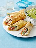 Smoked salmon omelette wraps