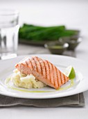 Grilled Salmon with Wasabi Mashed Potato