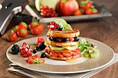 A sweet pancake fruit tower