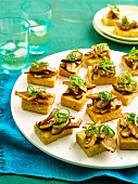 Tofu slices with shiitake mushrooms
