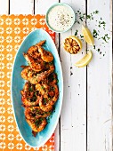 Prawns with smoked peppers and lemon aioli