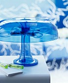 Blue transparent plastic lamp