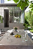 View of conservatory from garden table