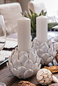 Elegant African decorations on table set for Christmas dinner