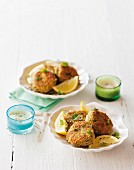 Crab cakes with pineapple
