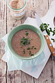 Cracked wheat soup with fresh herbs (post fasting)