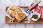 Gratinated mushroom and tomato bread (post fasting)