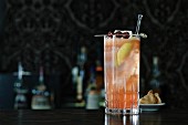 Singapore Sling cocktail on a bar