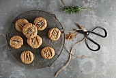 Buckwheat cookies with peanut butter and rosemary