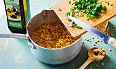 Spelt and barley risotto with fresh herbs