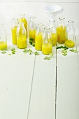 Coriander and turmeric smoothies with fruit and coconut oil