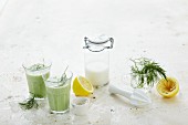 Cucumber smoothies with dill and buttermilk