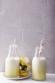 Pineapple and melon smoothies with star anise