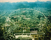 Aerial view of LEP collider,CERN