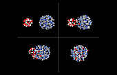 Simulation of atomic nuclei fusing