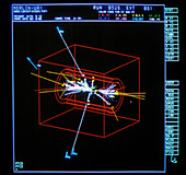 Electronic display of Z particle decay tracks