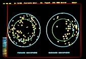 Electronic display of two-track neutrino event