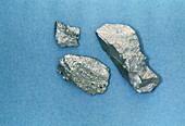 View of pieces of silicon