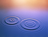 Ripples from two water drops