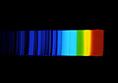 Spectrum of Sun showing absorption lines