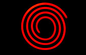 Spiral cooker element glowing red
