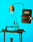 Water boiling in a conical flask