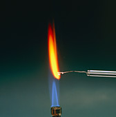 Performing a sodium flame test