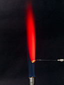 Red flame test of lithium compound